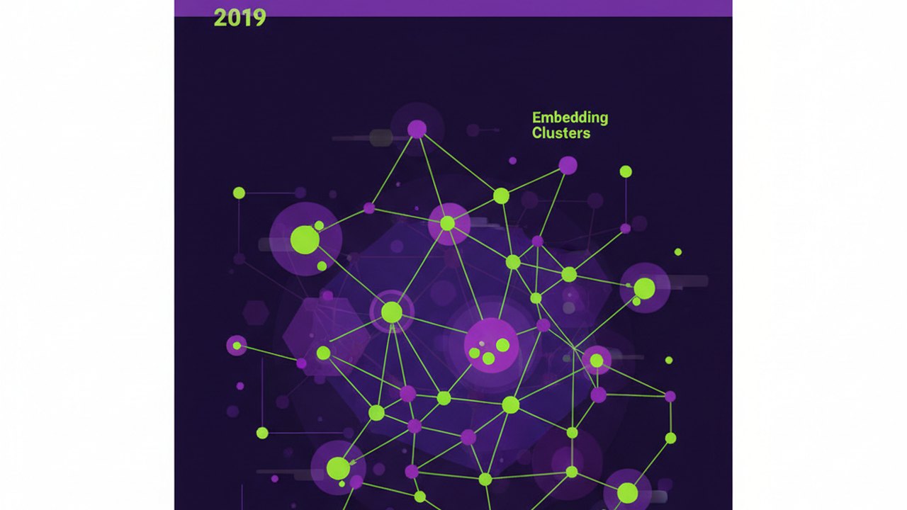 Abstract electric violet and neon lime cover illustration for the AI Code Refactoring Assistant project (2019), showing abstract neural web with pulsing embedding clusters.