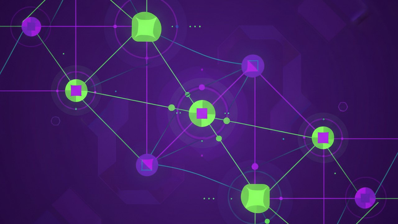 Abstract electric violet and neon lime cover illustration for the AI Product Photo Enhancer project (2019), showing abstract neural web with pulsing embedding clusters.