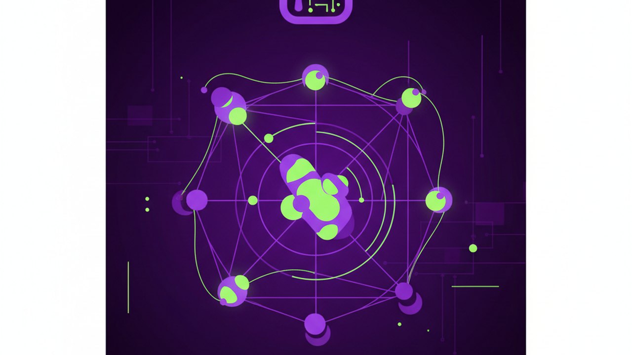 Abstract electric violet and neon lime cover illustration for the AI Recipe Generator project (2023), showing abstract neural web with pulsing embedding clusters.