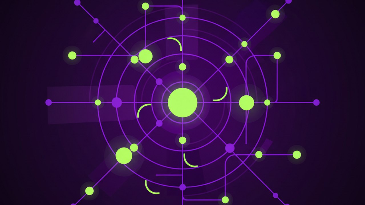 Abstract electric violet and neon lime cover illustration for the AI Resume Rewriter project (2023), showing abstract neural web with pulsing embedding clusters.