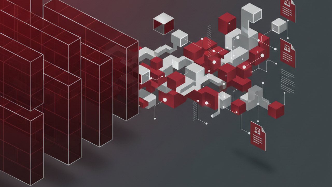 Abstract deep crimson and platinum silver cover illustration for the Named Entity Recognition for Legal Text project (2022), showing layered convolutional filters cascading into activation maps.