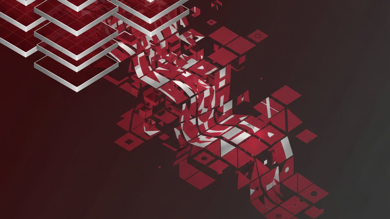 Abstract deep crimson and platinum silver cover illustration for the Neural Machine Translation project (2024), showing layered convolutional filters cascading into activation maps.