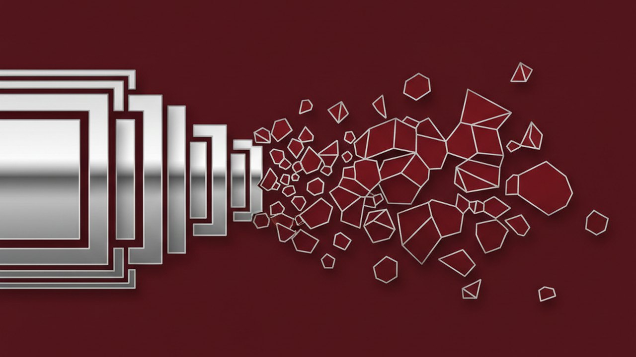 Abstract deep crimson and platinum silver cover illustration for the Video Action Recognition project (2024), showing layered convolutional filters cascading into activation maps.
