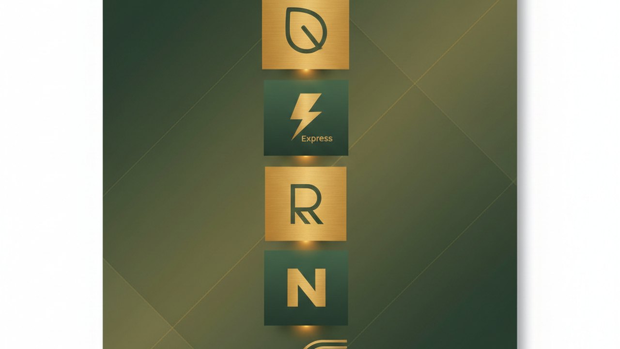 Abstract forest green and warm gold cover illustration for the Photo Sharing Feed project (2024), showing stacked service tiers with Mongo, Express, React, and Node glyphs.
