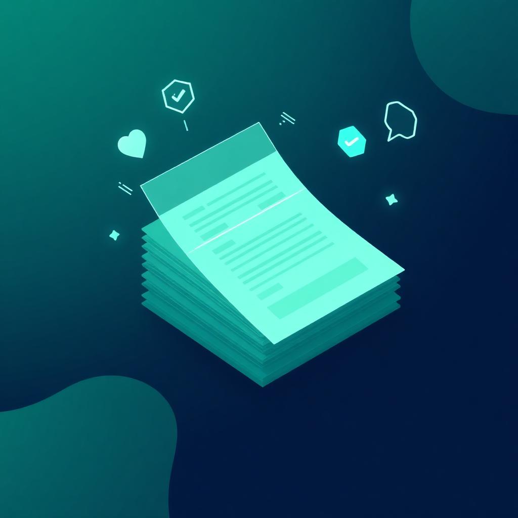Abstract teal and mint cover illustration for the Compliance and Policy NLP project, showing overlapping regulation planes with mint obligation markers.