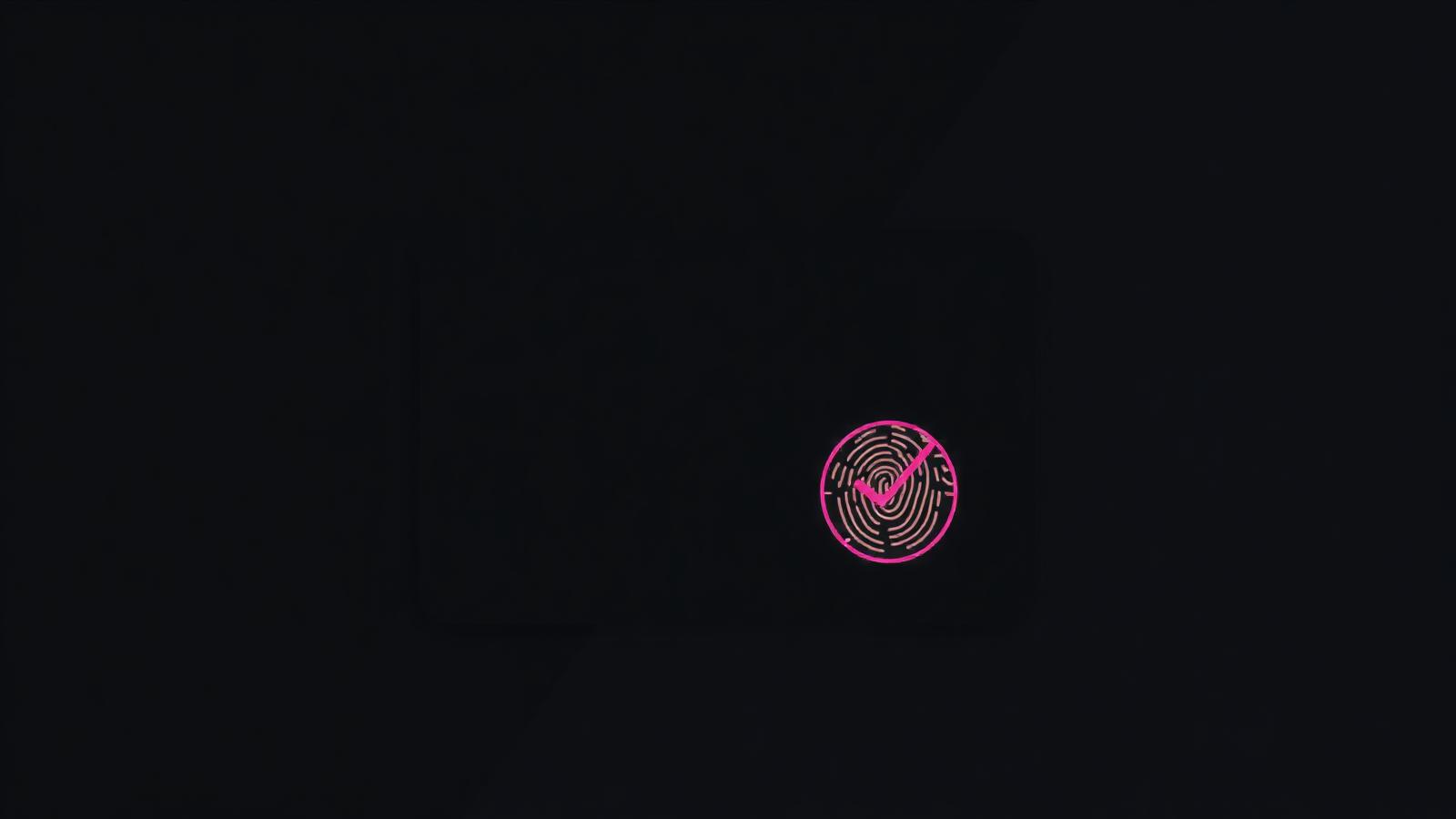 Abstract charcoal and magenta cover illustration for the KYC Document Verification Agent project, showing layered ID document frames threaded by fuchsia checkpoint arcs.